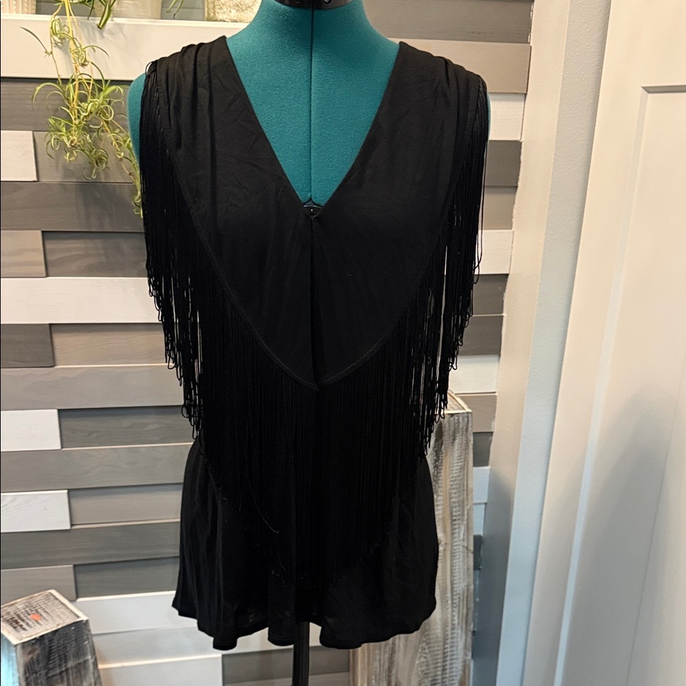 Banana Republic Black Fringe Blouse